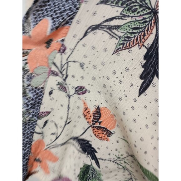 Angie Womens BOHO Kimono Top Size Medium Pink Floral Open 3/4 Sleeve Festival - Picture 6 of 8